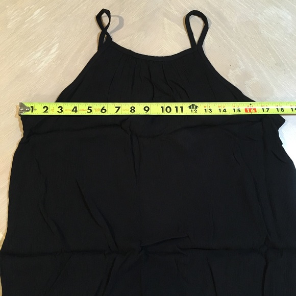 Strappy Back High Low Gauzey Cami Blouse Black - Picture 2 of 3